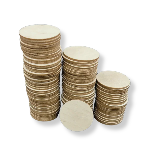 Kółka drewniane do ozdabiania 100 SZTUK 5cm