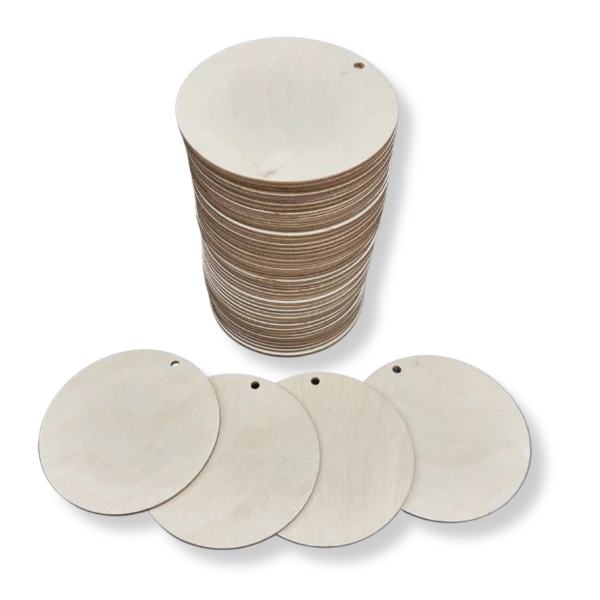 Kółka drewniane do ozdabiania z dziurką 50 SZTUK 10cm