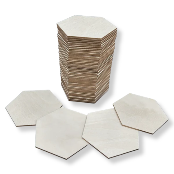 Sześciokąty drewniane do ozdabiania 50 SZTUK 10cm