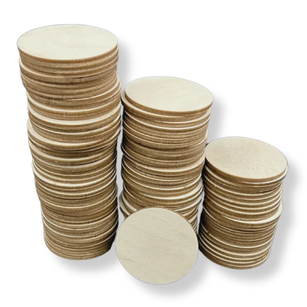 Kółka drewniane do ozdabiania 100 SZTUK 8cm